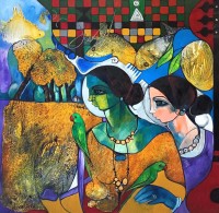 Abrar Ahmed, 36 x 36 Inch, Oil on Canvas, Figurative Painting, AC-AA-632